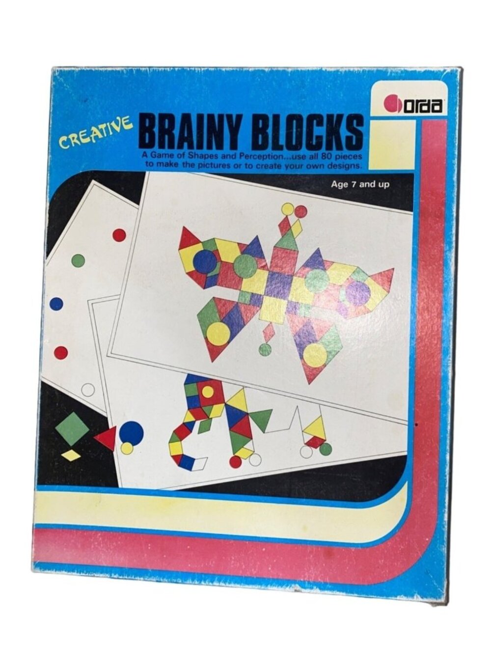 Creative Brainy Blocks 1979 Orda Educational Game With Task Cards For Ages 7+